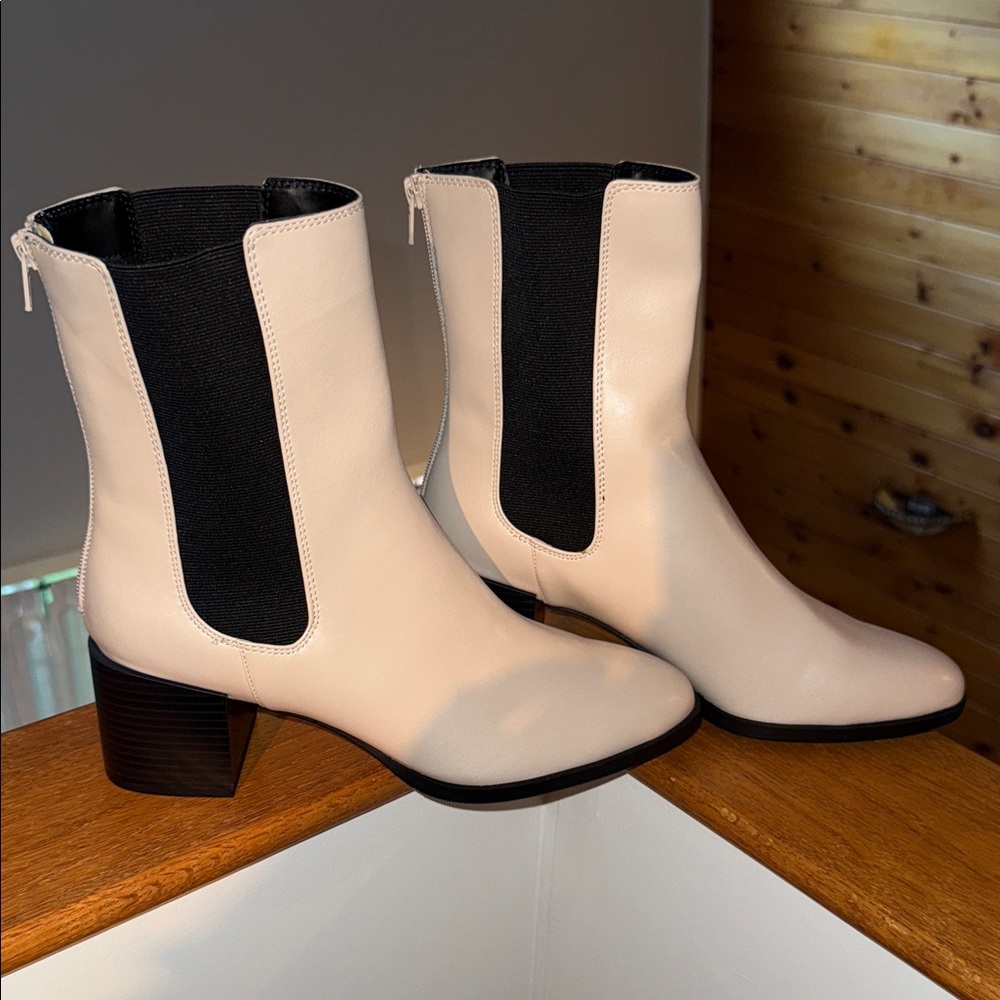 Target Cream and Black Ankle Boots